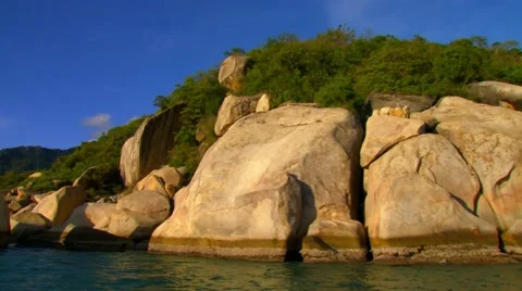 View of rock formation in island Stock Footage 54591607