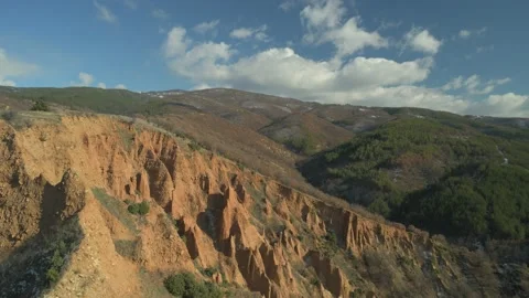 View of rock formation Stob pyramids, Rila mountain, Bulgaria. Stock Footage 170512378