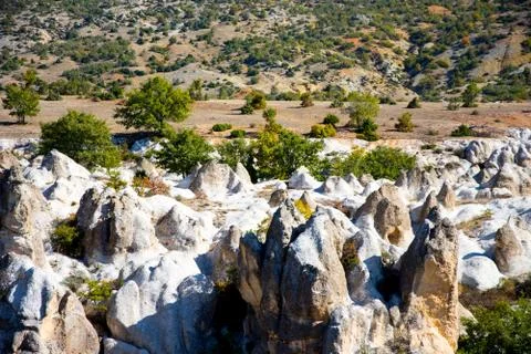 View to the rock formations in Phrygian Valley Stock Photos