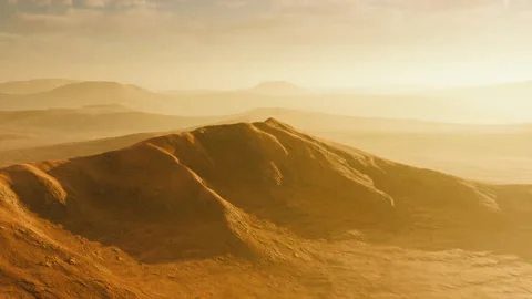 The view of rock formations in Wadi Rum desert Stock Footage 229460773