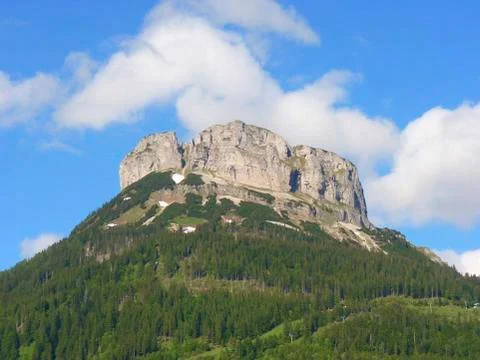 View to a rock on the mountains Stock Photos
