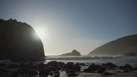 A view of the rocks around Pfeiffer beach late afternoon Video stock 62473938