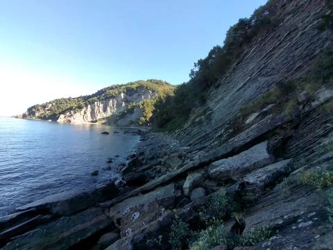View of the rocks in coast Stock Photos