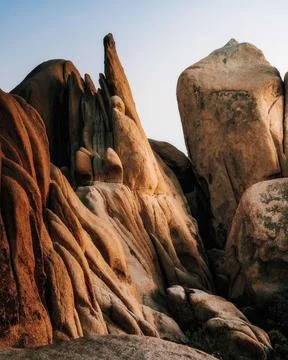 View of rocks in the desert Stock Photos