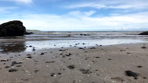 View of the rocky beach with waves	 Stock Footage 149321702
