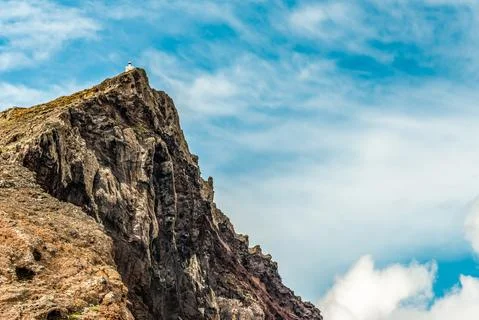 View of rocky cliffs clear water of Atlantic Ocean at Ponta de Sao Lourenco,  Stock Photos