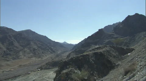View of a rocky mountain range. Stock Footage 46868830