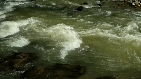 View of a rocky mountain river Stock Footage 320057723