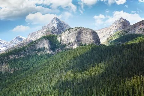 View of the Rocky Mountains in Alberta Stock Photos