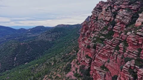 View of rocky mountains in Spain during daytime Stock Footage 327642612