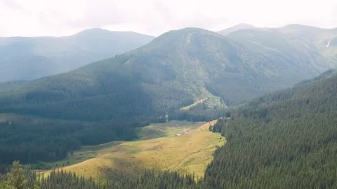 View of rocky peak of Spitz mountain in the Carpathian mountains Stock Footage 204087873