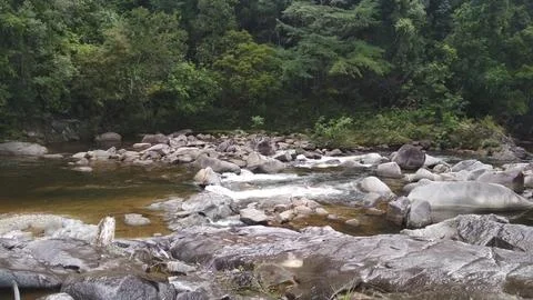 View on rocky river Foto stock