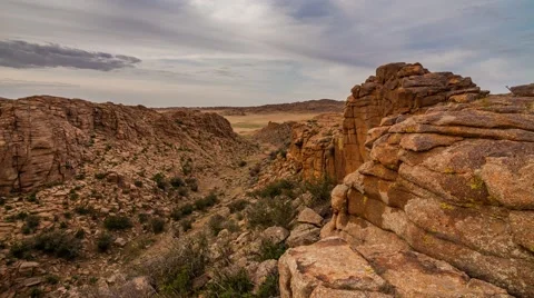 View of the rocky steppe. Mongolia. Time Lapse. Stock Footage 66258890