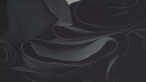 View of a roll of leather raw materials Stock Footage 107963918