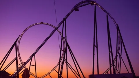 View of roller coaster ride in amusement park Stock Footage 121368005