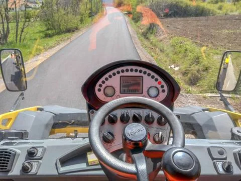View from the roller as the road is ascending Stock Photos