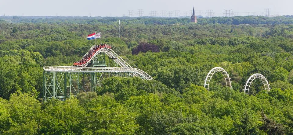 View on a rollercoaster 스톡 사진