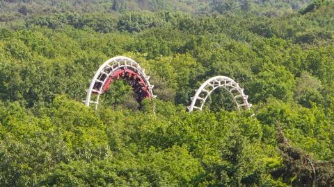 View on a rollercoaster 스톡 사진