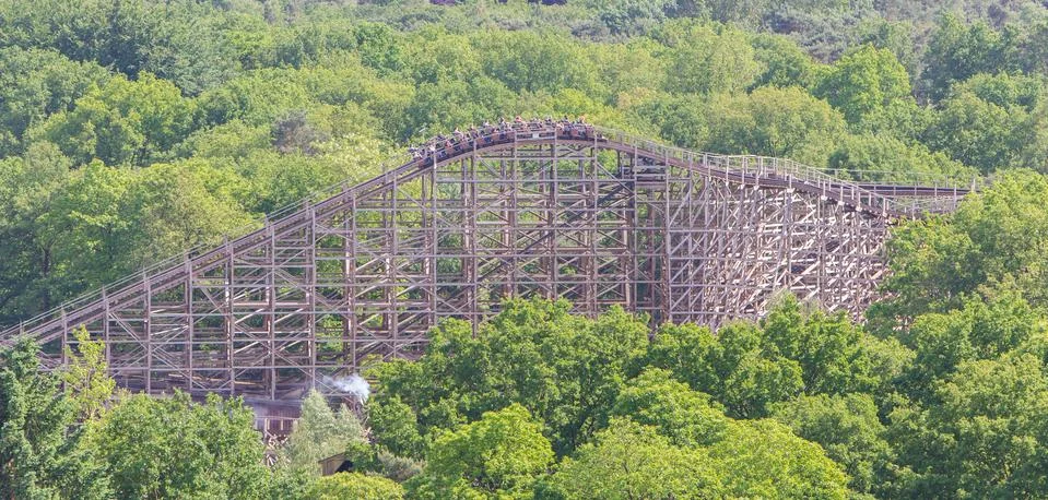 View on a rollercoaster 스톡 사진