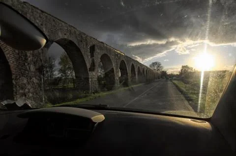 View of Roman aqueduct Stock-Fotos