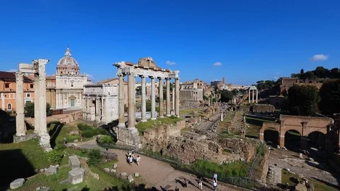 View of the Roman Forum Stock Footage 95976826