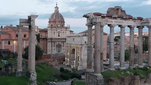 View of The Roman Forum Stock Footage 242610542