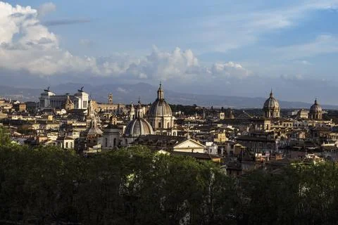 View of Rome from Castel Sant'Angelo Stock Photos