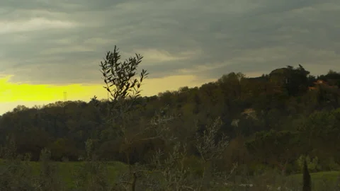 View of Rome countryside at sunset Stock Footage 157001027
