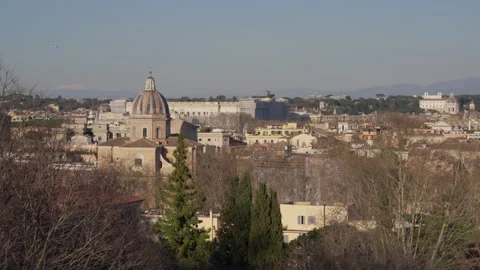 View of Rome by Gianicolo Stock Footage 303445432