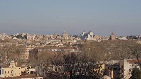 View of Rome by Gianicolo Stock Footage 303445710