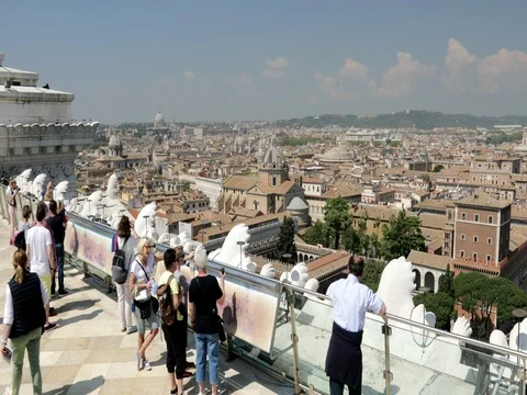 View of rome together from above from left to right Stock Footage 74510744