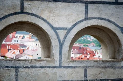View of the roofs of the Czech Krumlov . Stock Photos