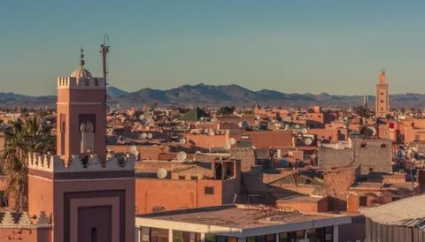View of the roofs of Marrakech Stock Photos