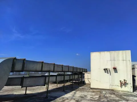 View at the rooftop and blue sky Stock Photos
