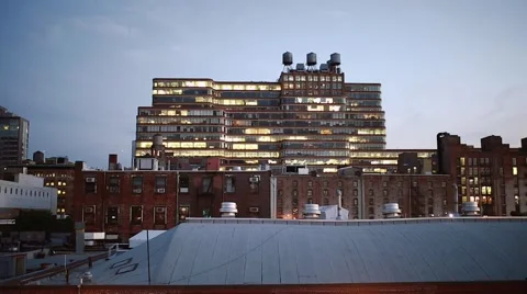 View from rooftop of building in New York City Stock Footage 67365196