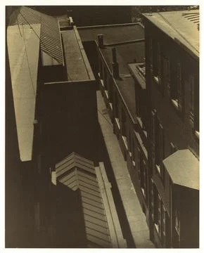 [View of Rooftops] 1917 Morton Schamberg American Had he not died of influe.. Stock Illustration