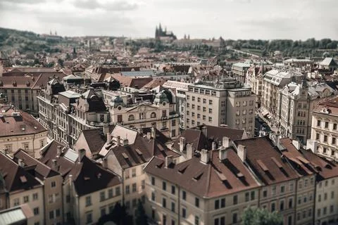 View of the rooftops around the old town square of Prague, Czech Republic Foto stock