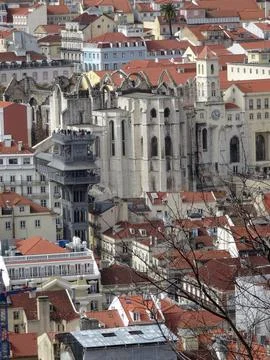 View on the rooftops of Lisbon Stock Photos
