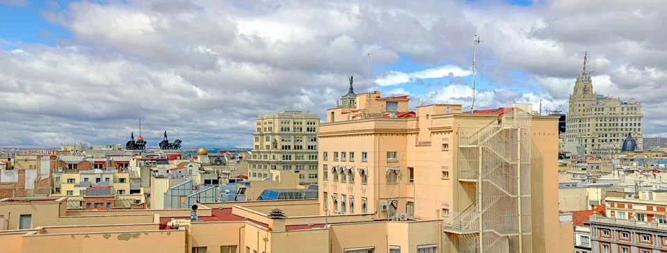 View of rooftops in Madrid Stock Photos