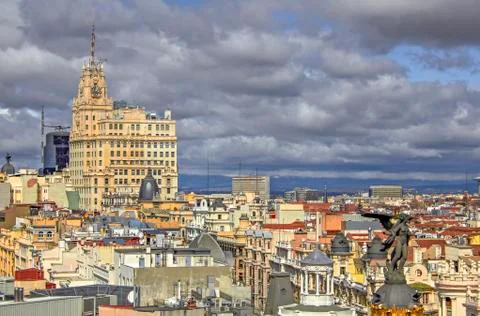 View of rooftops in Madrid Stock Photos