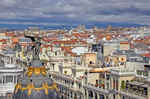 View of rooftops in Madrid Stock Photos