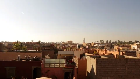 View from the rooftops of Marrakech Morocco Video stock 115687250