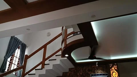 View of a room with a ceiling fan in India Stock Footage 269367309