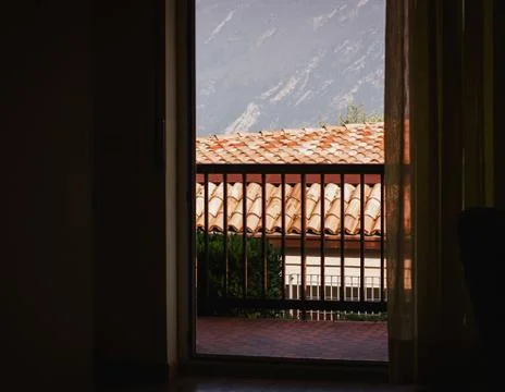 View from the room to the Dolomites Stock Photos