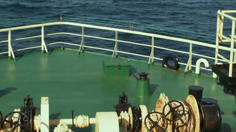 View from a rostrum. Fising trawler Stock Footage 63127073