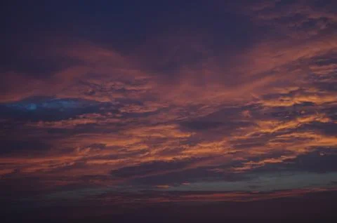 View of The Rosy Clouds at Dusk Stock Photos