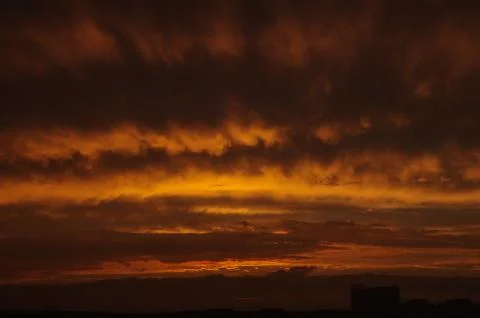 View of The Rosy Clouds at Dusk Stock Photos