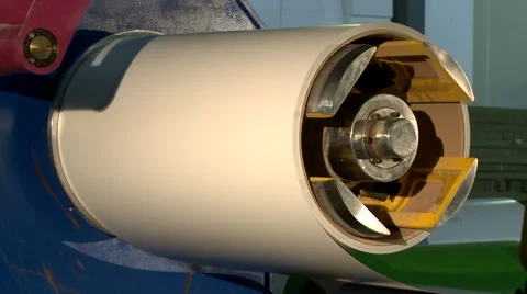 View on rotating mechanism of production machine Video stock 56735409