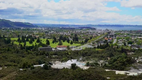 View on Rotorua Stock Footage 85425573