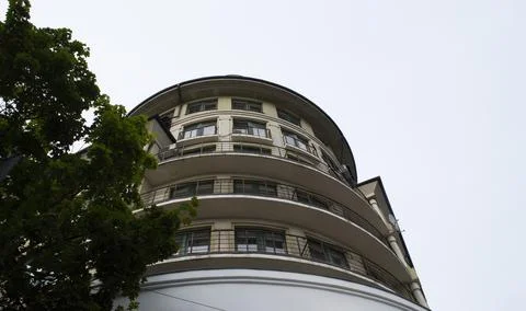 View of a round building from below Stock Photos